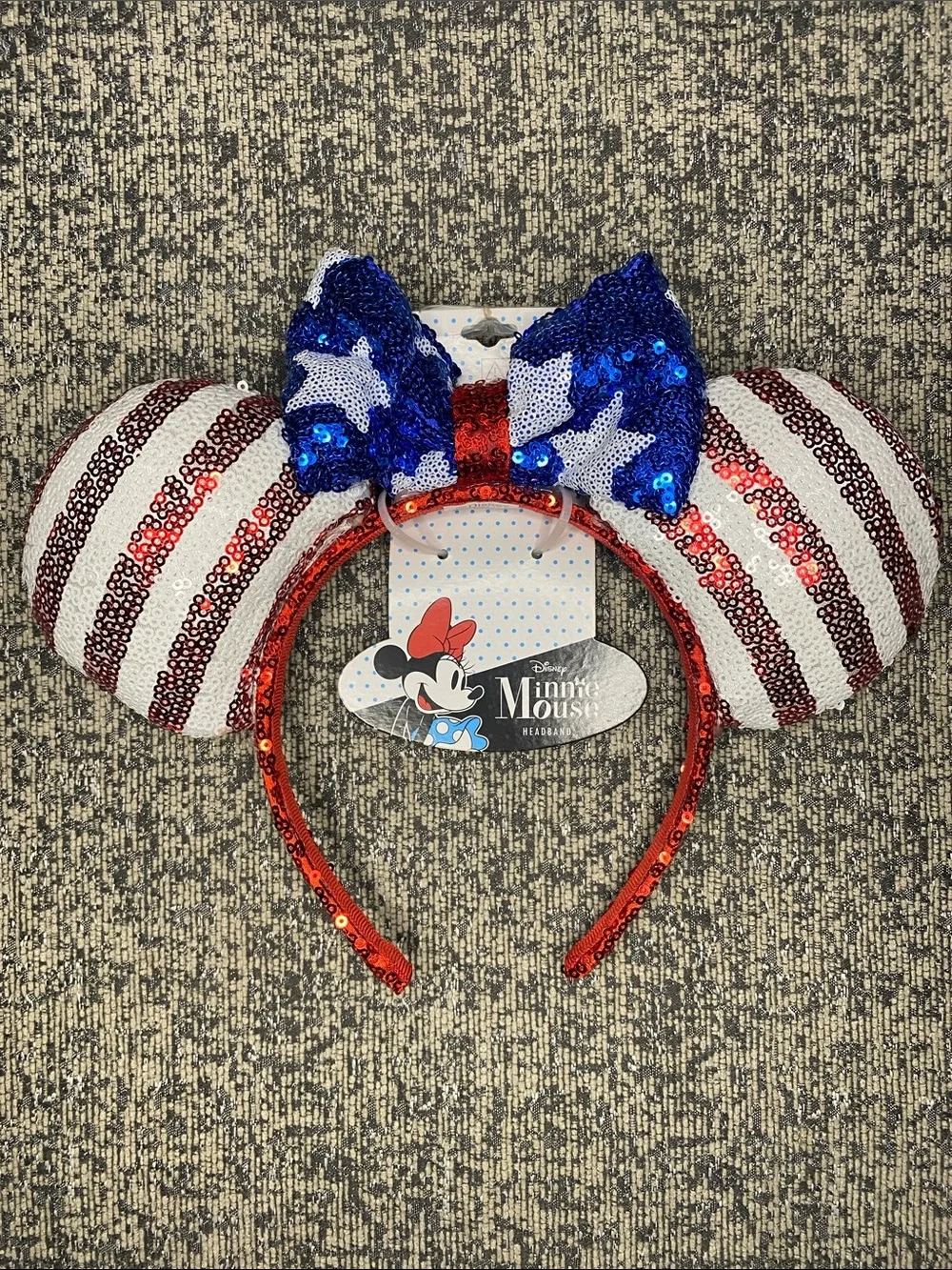 Disney Sequin Patriotic Minnie Ear Headband - Red White Blue